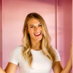 Photo of client with pink background